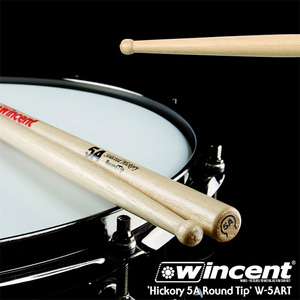 Wincent 빈센트 드럼스틱 Hickory 5A Round Tip Drum Stick (W-5ART)뮤직메카